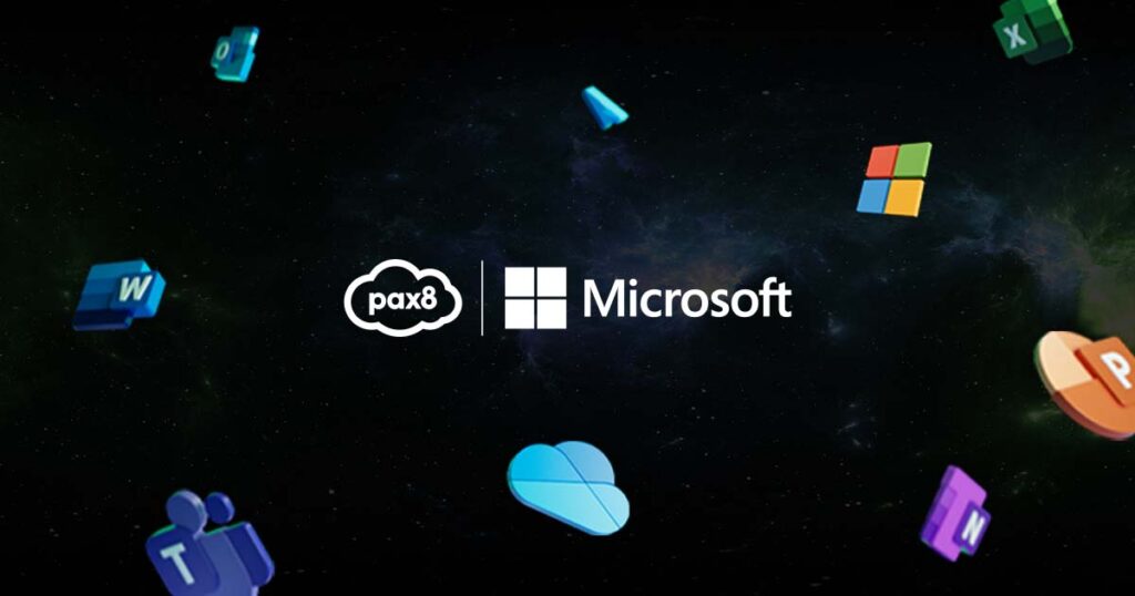 Pax8 and Microsoft logos