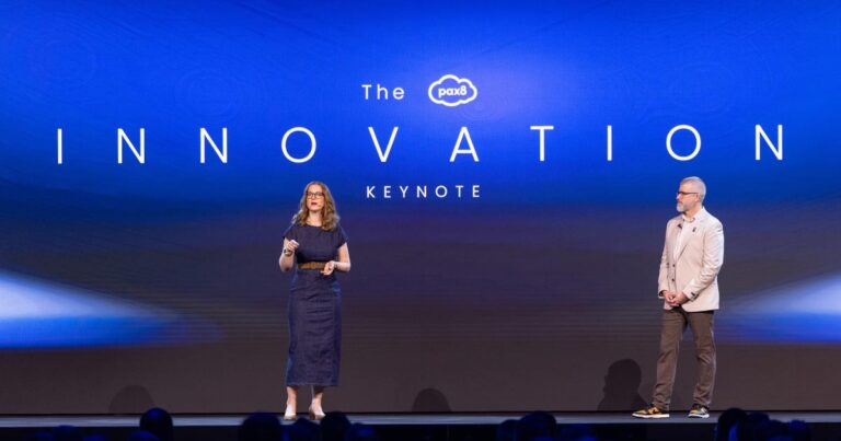 Speakers on stage at Pax8 Beyond 2025