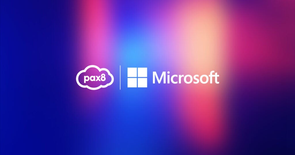 pax8 and microsoft logos