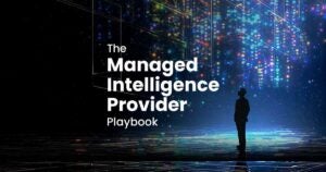 Silhouette of a man looking up in the sky at a representation of an agentic AI visualization