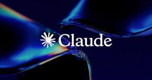 Claude logo on multicolor dark background