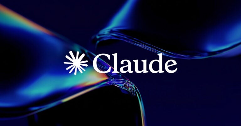 Claude logo on multicolor dark background
