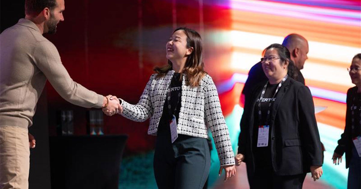 MSP leaders receiving awards on-stage at Pax8 Beyond