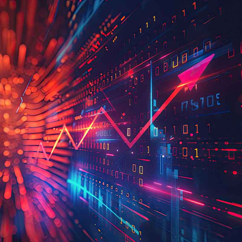 Digital chart symbolizing Tech Fuel's doubling of revenue by partnering with Pax8 for MSP automation