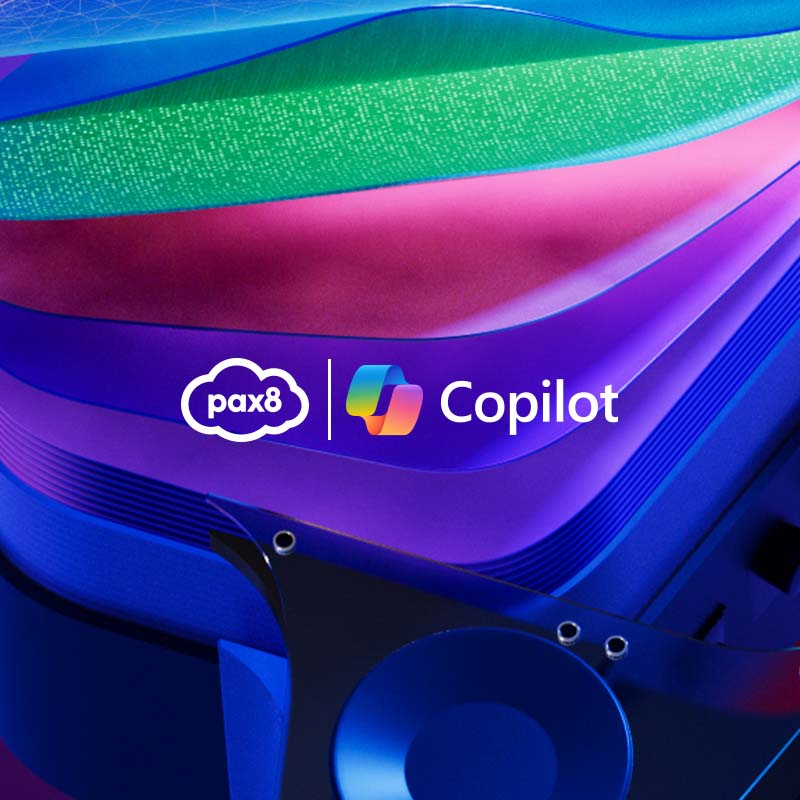 Pax8 and Microsoft Copilot logos