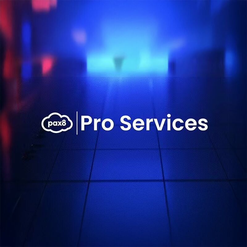 Pax8 Professional Services logo on a bright tiled background