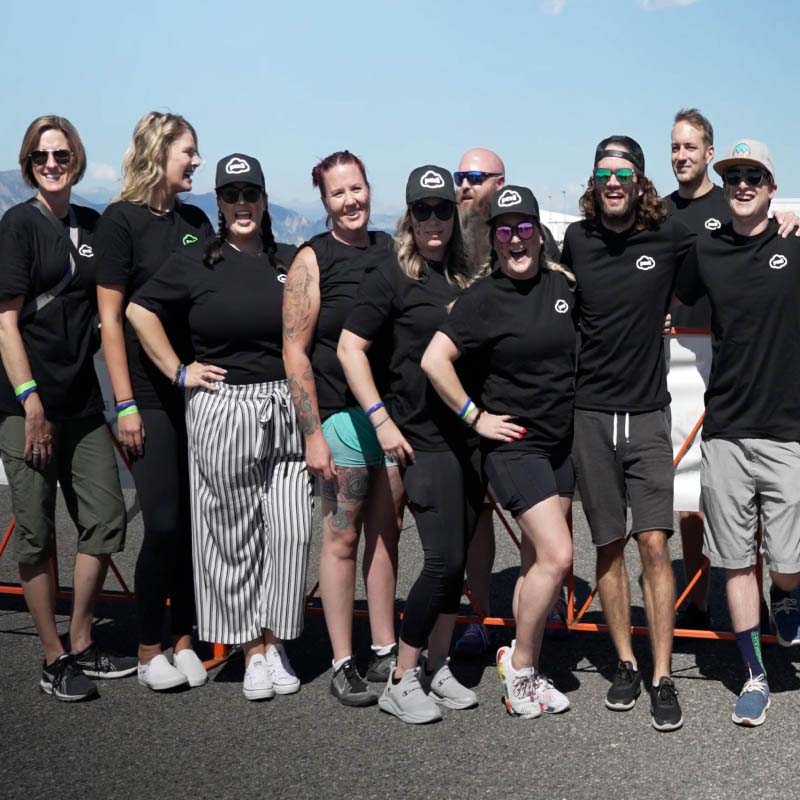 Pax8 employee team at a plane pull charity event