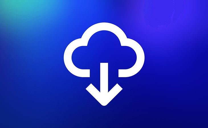 download icon on blue background