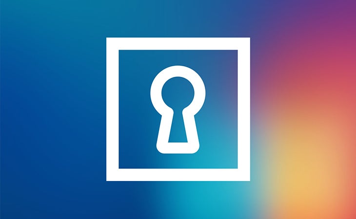 lock icon on blue-pink gradient background