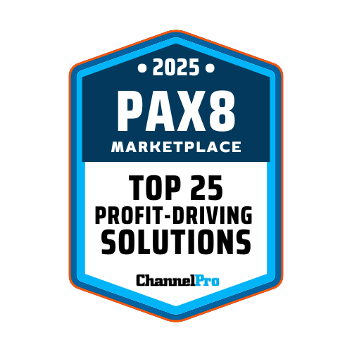 Badge from ChannelPro honoring Pax8 as a Top 25 Profit-driving Solution