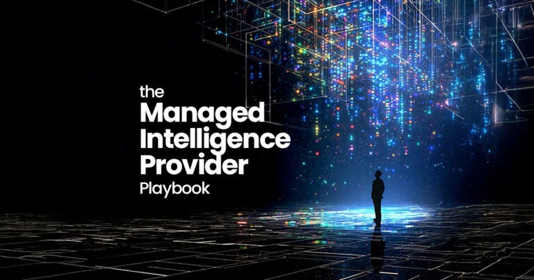 Graphic featuring Pax8's Managed Intelligence Provider Playbook