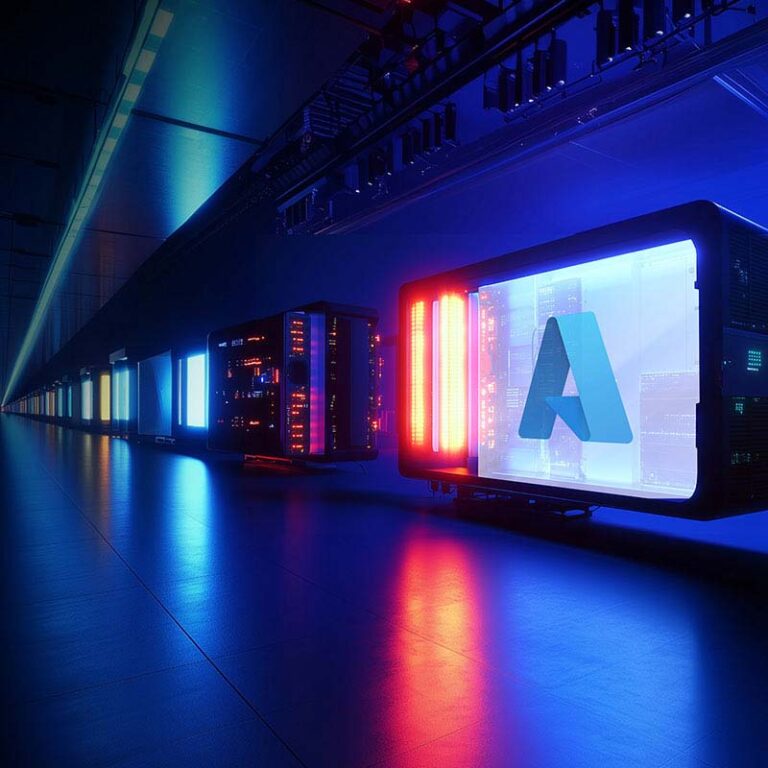 Azure screens in tunnel, representing how Pax8 helped Kite Technology grow their Microsoft Azure skills with Pax8 Azure Kickstart