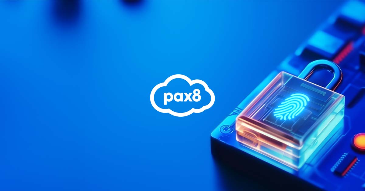 pax8-logo-on-blue-background-with-touchid-lock-on-circuit-board