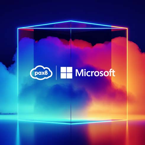 Pax8 and Microsoft logos