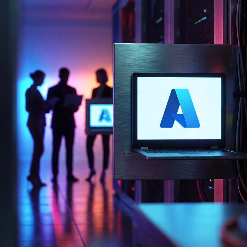 team collaboration an Azure logo