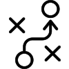 game play with x and o with line through the middle