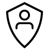 shield with person silhouette