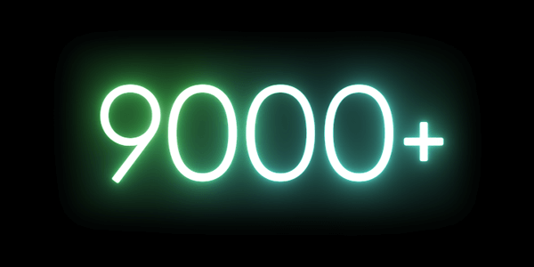 9000+